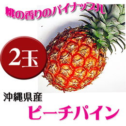 ピーチパイン 沖縄県産 お試し 2玉 (約800g-1.2kg前後) 桃の香りのパイナップル 芯まで食べられる